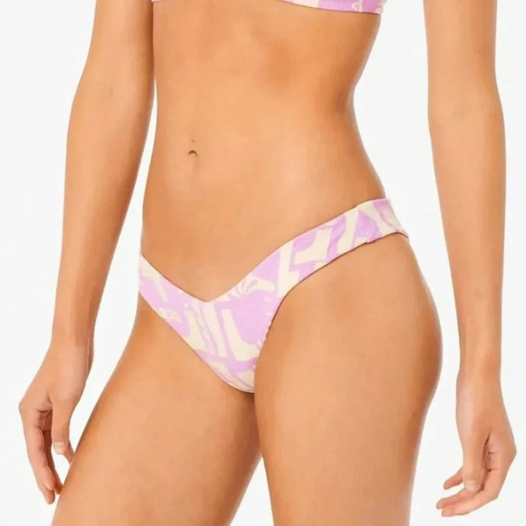 Rip Curl New Wave Fixed Tri Bikini Top & Hi Leg Skimpy Bottoms, violet - Picture 9 of 15